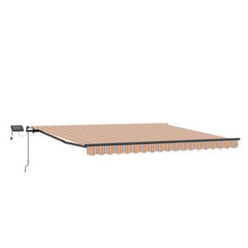 Vidaxl Vlečna tenda večbarvno 450 × 350 cm Tkanina in aluminij