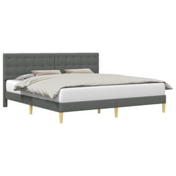 Vidaxl Konstrukcija postelje z vzglavjem Temno siva 180 x 200 cm Blago