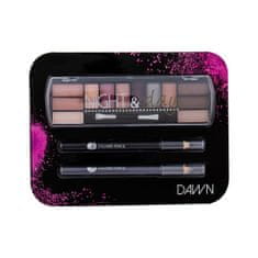 2K Cosmetics Night & Day odtenek Dawn darilni set paletka senčil za oči 8,16 g + črtalo za oči 0,6 g Black + črtalo za oči 0,6 g Grey