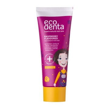 Ecodenta Super+Natural Oral Care Raspberry fluorna zobna pasta z okusom maline