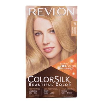 Revlon Colorsilk Beautiful Color odtenek 74 Medium Blonde darilni set barva za lase Colorsilk Beautiful Color 59,1 ml + razvijalec 59,1 ml + balzam za lase 11,8 ml + rokavice