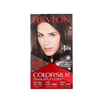 Revlon Colorsilk Beautiful Color odtenek 20 Brown Black darilni set barva za lase Colorsilk Beautiful Color 59,1 ml + razvijalec barve 59,1 ml + balzam 11,8 ml + rokavice