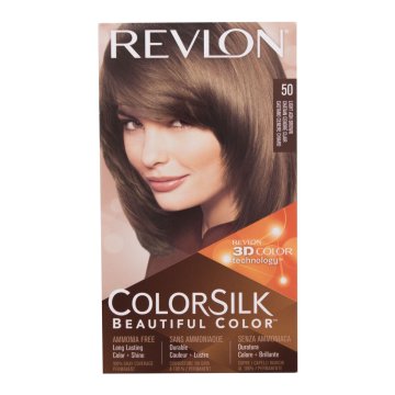 Revlon Colorsilk Beautiful Color odtenek 50 Light Ash Brown darilni set barva za lase Colorsilk Beautiful Color 59,1 ml + razvijalec barve 59,1 ml + balzam 11,8 ml + rokavice