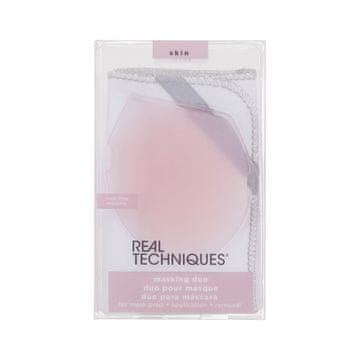 Real Techniques Skin Masking Duo darilni set aplikator za masko za obraz 1 kos + bombažna brisača 1 kos za ženske
