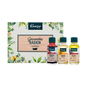 Kneipp Bath Oil Healthy Bathing darilni set oljna kopel Back Comfort 20 ml + oljna kopel Arnica Active 20 ml + oljna kopel Muscle Active 20 ml