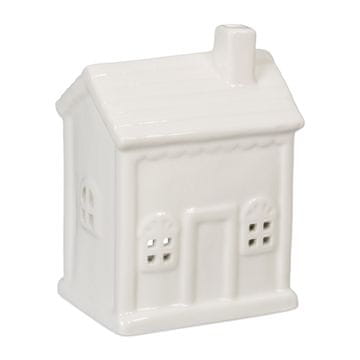 Northix Porcelanast svečnik hiša bela 15x10 cm dekoracija