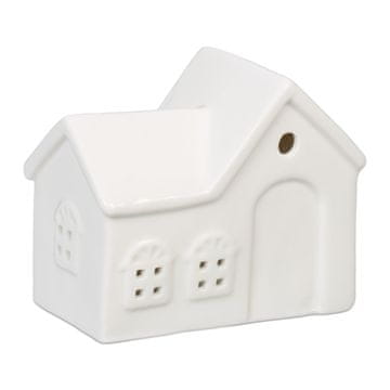 Northix Porcelanast hišni svečnik iz belega porcelana dekoracija