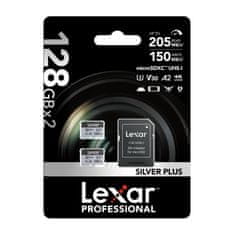 Lexar Set 2x Silver Plus microSDXC 128GB kartic z adapterjem