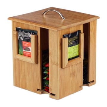 Northix Vrtljiva škatla za čaj iz bambusa, 160 čajnih vrečk, elegantna in funkcionalna