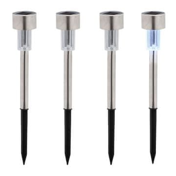 Northix Set solarnih LED vrtnih svetilk srebrne IP44 senzor mraka