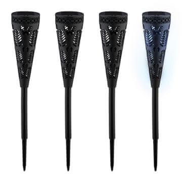 Northix Vrtna LED solarna svetilka z učinkom svetlobe plastika