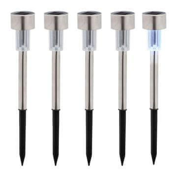 Northix Set LED solarnih vrtnih svetilk srebrna kovina