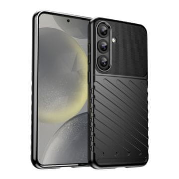 HURTEL Silikonski zaščitni ovitek za Samsung Galaxy S25+ Thunder Case – črn