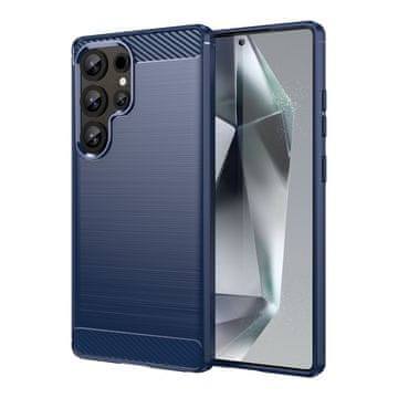 HURTEL Silikonski ovitek za Samsung Galaxy S25 Ultra Carbon - moder