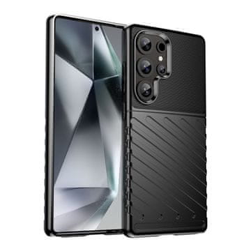 HURTEL Silikonski zaščitni etui za Samsung Galaxy S25 Ultra Thunder Case – črn