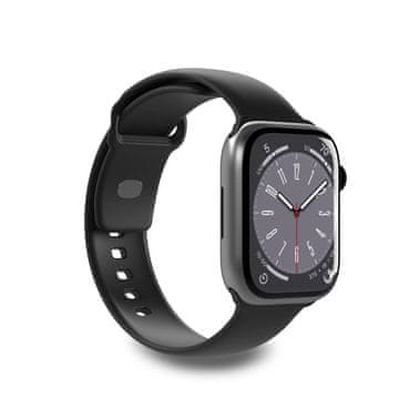 Puro Silikonski pasek za uro Apple Watch 42, 44, 45, 49 mm, Icon, črn – 2 kos