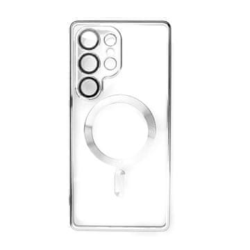 HURTEL Elektroplatiran ovitek za iPhone 16e z MagSafe - srebrn