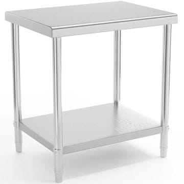 Royal Catering Miza s sredinsko delovno ploščo iz jekla in polico 80 x 60 cm