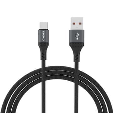 DUDAO Opleten kabel L3ST USB-A – USB-C 5 A, 1,2 m – črn