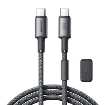 Joyroom Kabel USB-C – USB-C z magnetnim držalom za urejanje kablov, dolžina 1,2 m – siv