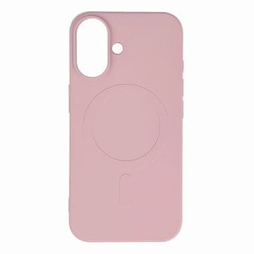HURTEL Silikonski ovitek MagSafe za iPhone 16e s tekočim premazom - roza