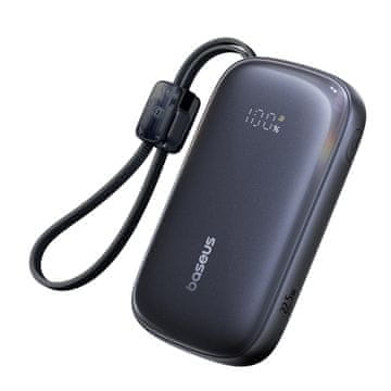BASEUS Powerbank 20000 mAh 22,5 W z zaslonom in kablom EnerFill FC21 Qpow 3 Ultra – črn