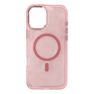 HURTEL Ovitek MagSafe za iPhone 17 Pro Max z bleščicami – roza