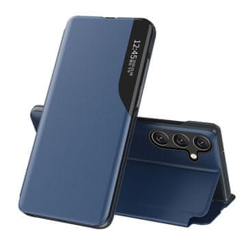 HURTEL Eleganten etui za Samsung Galaxy S25 Edge s pokrovčkom, ki služi kot stojalo – modri