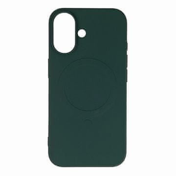 HURTEL Silikonski ovitek MagSafe za iPhone 16e s tekočim premazom - zelen