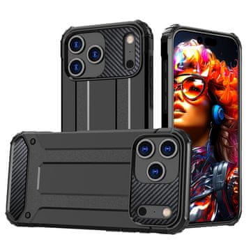 HURTEL Ovitek za iPhone 17 Pro Hybrid Armor - črn