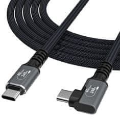 WOZINSKY Kotni kabel USB-C Thunderbolt 4, 240 W, 2 m – črn
