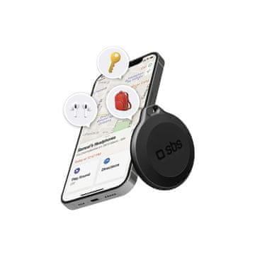 SBS Apple Find My Track My Circle Vodoodporen lokator, združljiv z IP65 - črn