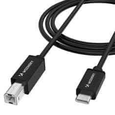 WOZINSKY Kabel za tiskalnik in skener USB-B – USB-C, 1 m – črn