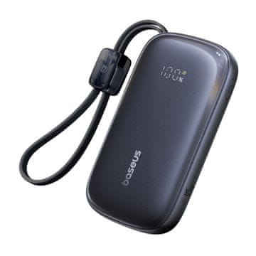 BASEUS Powerbank 10000 mAh 45 W s kablom z vrvico EnerFill FC21 Qpow 3 Ultra – črn