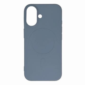 HURTEL Silikonski ovitek MagSafe za iPhone 16e s tekočim premazom - svetlo moder
