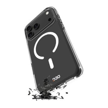 Puro Ohišje za iPhone 17 Pro iz TPU in PC, Impact Clear D3O MagSafe – prozorno