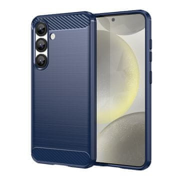 HURTEL Silikonski etui za Samsung Galaxy S25 Edge Carbon Case – modri