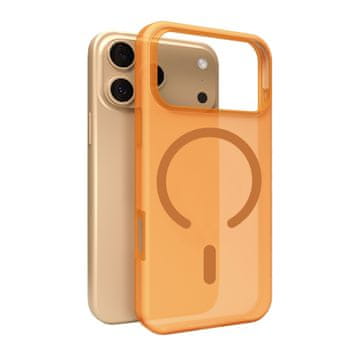 Puro Silikonski ovitek za iPhone 17 Pro Max Magsafe Daylight – polprozoren oranžen