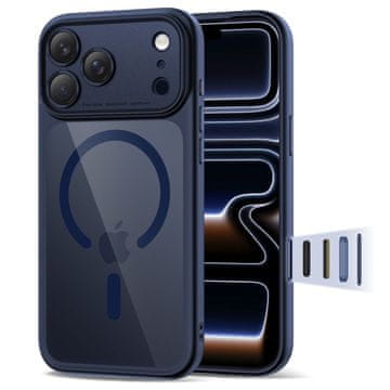 Tech-protect Ohišje za iPhone 17 Pro Max Magpeak Magsafe CC – prosojno-temno modro
