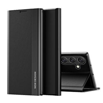 HURTEL Ovitek za Samsung Galaxy S25+ Sleep Pro z zavihkom in stojalom - črn