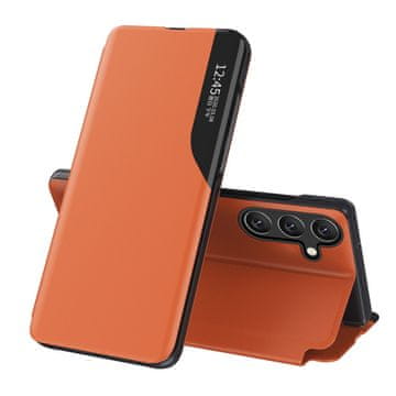 HURTEL Etui z zapiralko in stojalom za Samsung Galaxy A26 Eco Leather View Case – oranžno