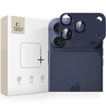 Tech-protect Zaščitno steklo za iPhone 17 Pro Max Camfull Fit+ – temno modro