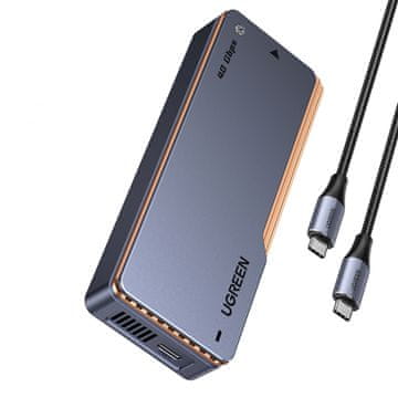 Ugreen Ohišje za M.2 NVMe SSD z aktivnim hlajenjem USB4 40Gb/s - sivo