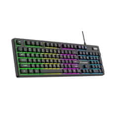 WOZINSKY Osvetljena membranska tipkovnica z RGB igralnim drsnikom – črna