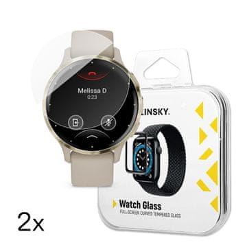 WOZINSKY Kaljeno steklo za pametno uro Garmin Venu 3S 41mm Full Glue - 2 kosa.
