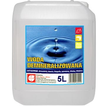 DESTILIRANA DEMINERALIZIRANA VODA ZA LIKANJE NA BATERIJE, ČISTA 5L