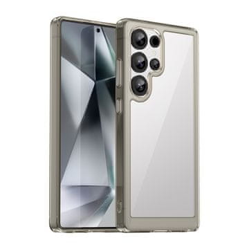 HURTEL Silikonski ovitek z gel okvirjem za Samsung Galaxy S25 Ultra - ovitek Outer Space - prozoren, črn
