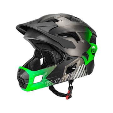 ROCKBROS Otroška kolesarska čelada z odstranljivo spodnjo ploščo, velikost S (48–54 cm) – zelena