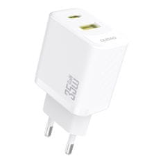 DUDAO Stenski polnilnik A27 MaxC USB-C USB-A GaN 35W - bel