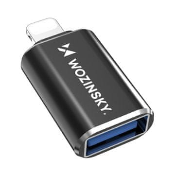 WOZINSKY Prehodni adapter iPhone Lightning – USB-A OTG – črn